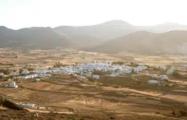 village Paros Greece mountains